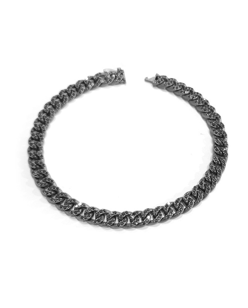 Bracciale Anteo Audace Natural in Titanio con Diamanti Neri