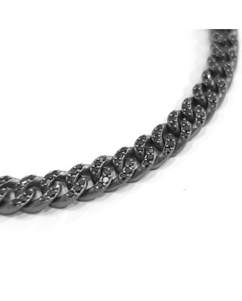 Bracciale Anteo Audace Natural in Titanio con Diamanti Neri