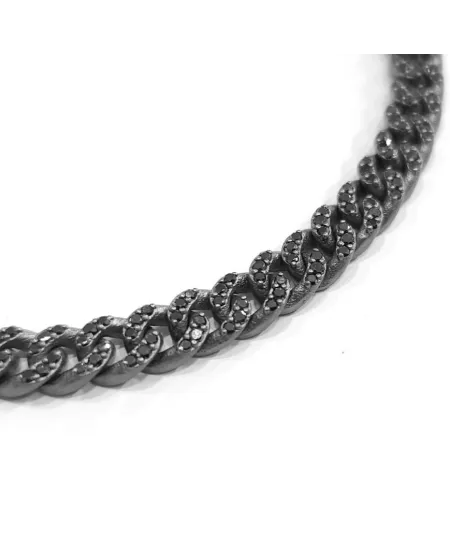 Anteo Audace Natural Bracelet in Titanium with Black Diamonds