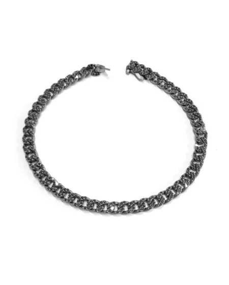 Bracelet Anteo Audace en titane naturel avec diamants noirs