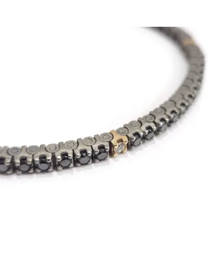Bracelet Tennis Anteo Journey en Titane et Or avec Diamants