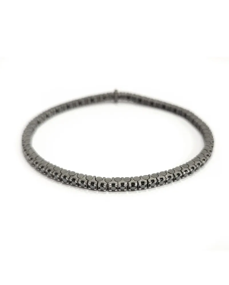Bracciale Tennis Anteo Journey in Titanio con Diamanti Neri