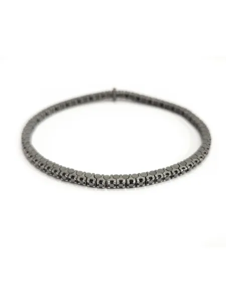 Bracciale Tennis Anteo Journey in Titanio con Diamanti Neri