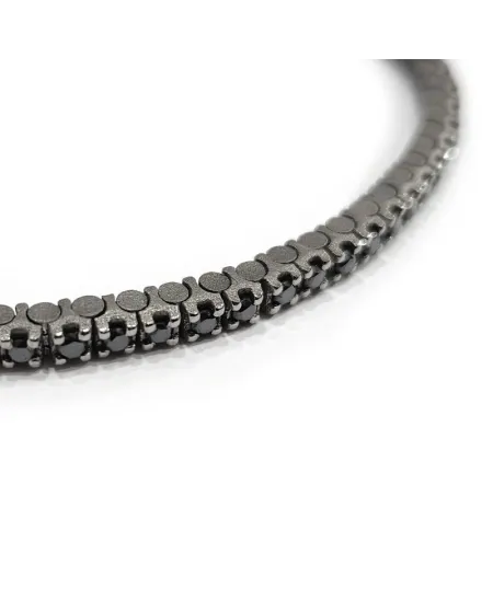 Bracelet Tennis Anteo Journey en Titane avec Diamants Noirs