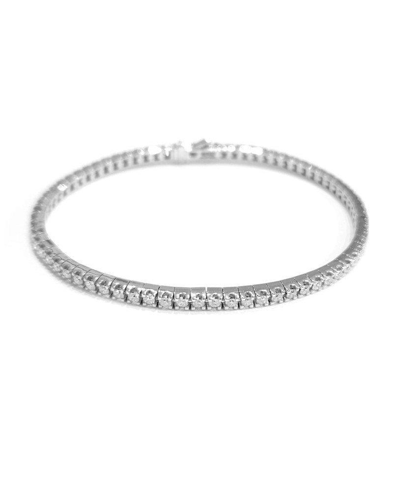 Bracelet tennis enveloppant Anteo en or blanc avec diamants blancs