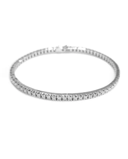 Bracciale Tennis Anteo Avvolgente in Oro Bianco con Diamanti Bianchi