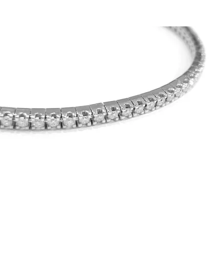 Bracciale Tennis Anteo Avvolgente in Oro Bianco con Diamanti Bianchi
