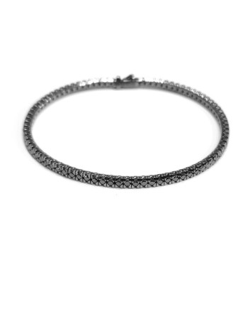 Anteo Wraparound Tennis Bracelet in Burnished Gold with Black Diamonds