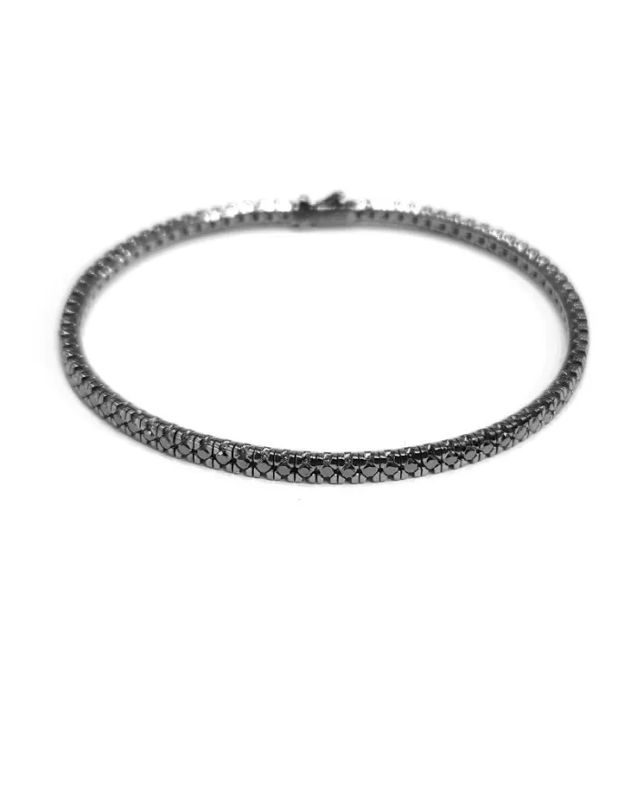 Anteo Wraparound Tennis Bracelet in Burnished Gold with Black Diamonds