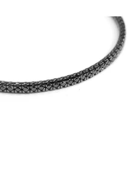 Bracelet tennis enveloppant Anteo en or bruni avec diamants noirs