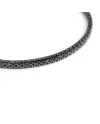 Bracelet tennis enveloppant Anteo en or bruni avec diamants noirs