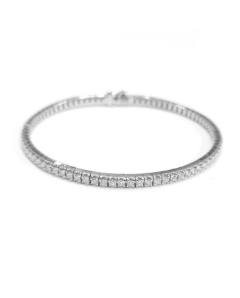 Bracelet tennis enveloppant Anteo en or blanc avec diamants blancs