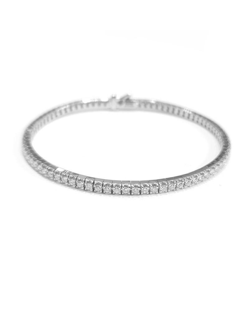 Bracelet tennis enveloppant Anteo en or blanc avec diamants blancs