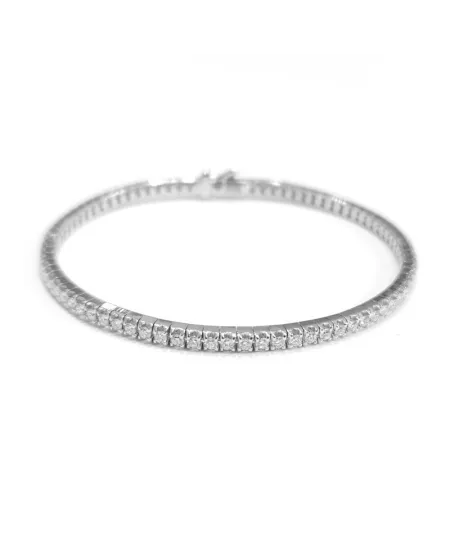 Bracelet tennis enveloppant Anteo en or blanc avec diamants blancs