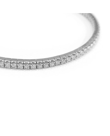 Anteo Wraparound Tennis Bracelet in White Gold with White Diamonds