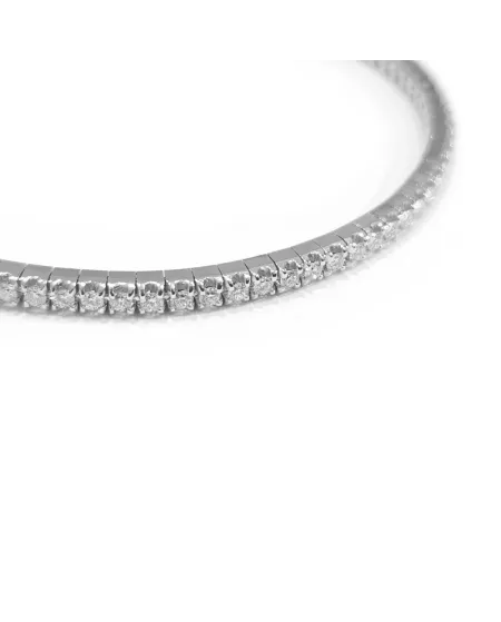 Bracciale Tennis Anteo Avvolgente in Oro Bianco con Diamanti Bianchi