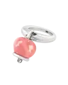 Chantecler Et Voilà Bague Campanelle Medium en Argent et Résine Rose avec Diamant