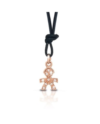 Bijoux Le Bebé Pendentif i Pavé mini Boy or rose et diamants