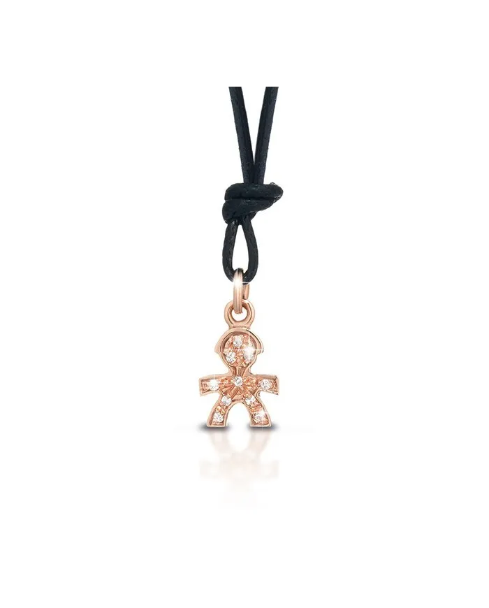 Le Bebé jewels Pendant i Pavé mini Boy rose gold and diamonds
