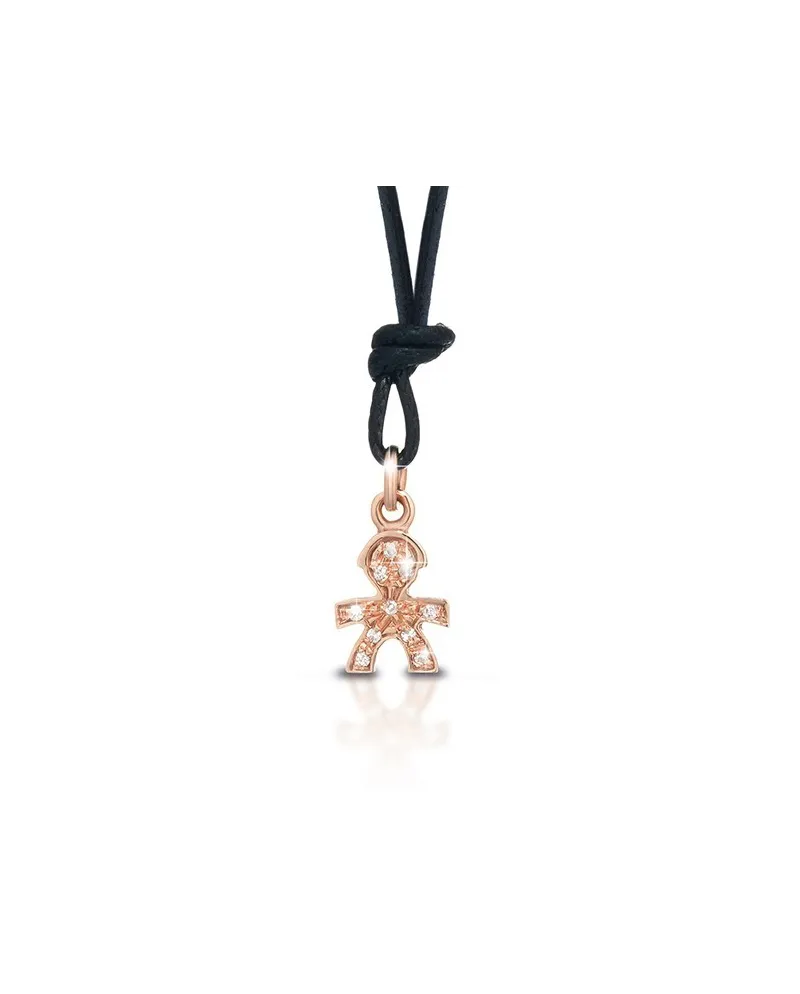 Le Bebé gioielli Ciondolo i Pavé mini Maschietto oro rosa e diamanti