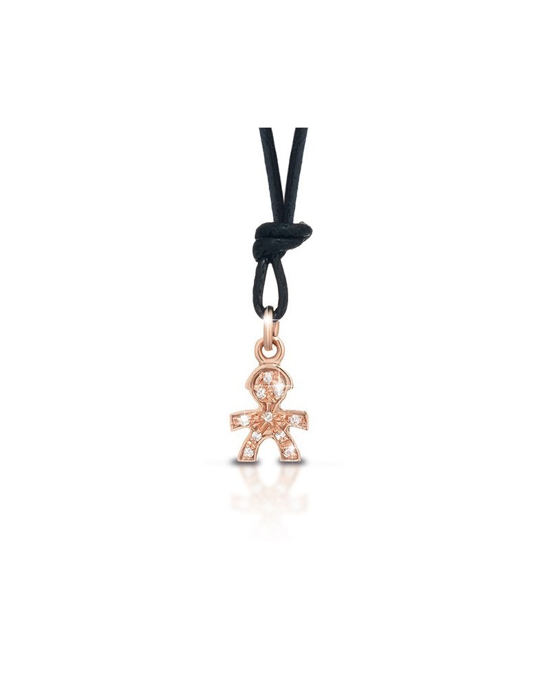 Le Bebé jewels Pendant i Pavé mini Boy rose gold and diamonds