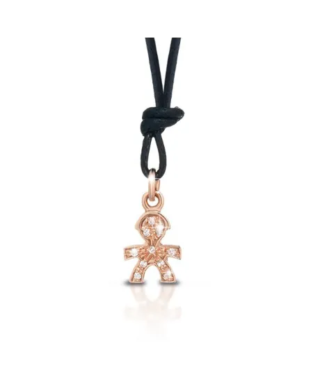 Le Bebé gioielli Ciondolo i Pavé mini Maschietto oro rosa e diamanti