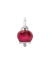 Medium Chantecler Et Voilà Campanelle Pendant in Burgundy Silver and Resin with Diamond