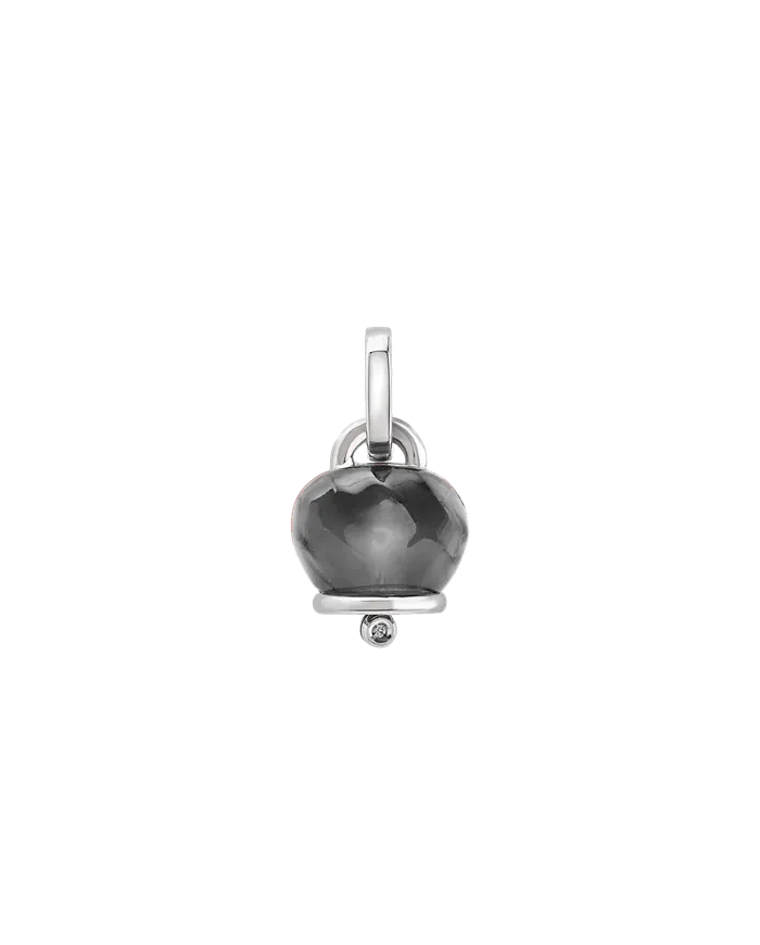 Chantecler Et Voilà Campanelle Pendentif Moyen en Argent et Résine Noire avec Diamant