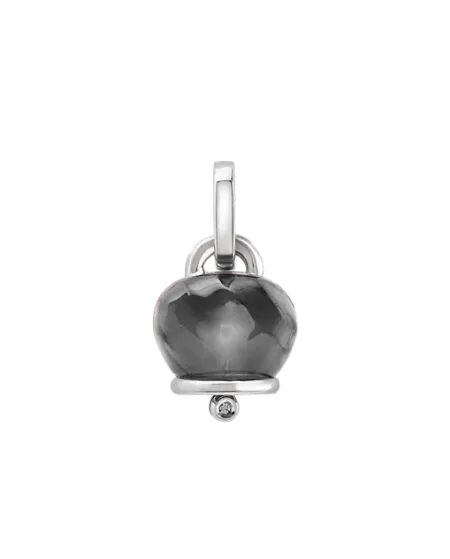 Chantecler Et Voilà Campanelle Medium Pendant in Silver and Black Resin with Diamond