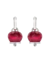 Boucles d'oreilles Chantecler Et Voilà Campanelle Medium en Argent Bordeaux et Résine avec Diamants