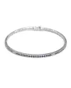 Bracciale Tennis Anteo Avvolgente in Oro Bianco con Zaffiri e Diamanti Bianchi