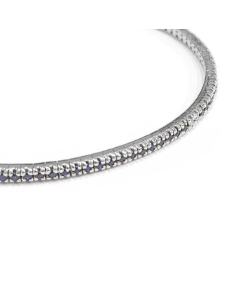 Anteo Wraparound Tennis Bracelet in White Gold with Sapphires and White Diamonds