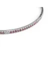 Bracciale Tennis Anteo Avvolgente in Oro Bianco con Rubini e Diamanti Bianchi