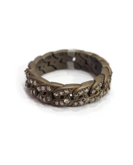 Bague Élastique Anteo en Titane avec Diamants Bruns