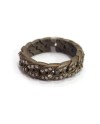 Anteo Elastic Ring in Titanium with Brown Diamonds