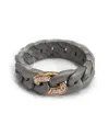 Anello Anteo Elastic in Titanio e Oro con Diamanti