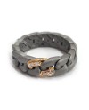 Anteo Elastic Ring in Titanium and Gold with Diamonds