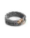 Anello Anteo Elastic in Titanio e Oro con Diamanti