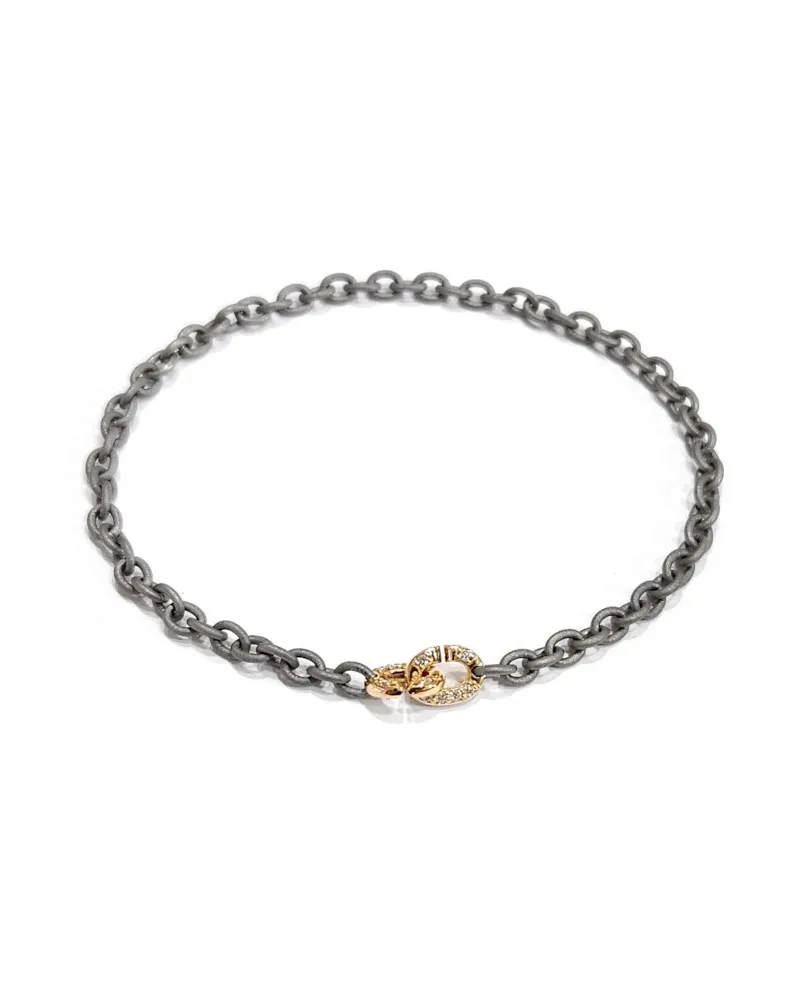 Anteo Essentia Bracelet in Titanium and Gold with Diamonds