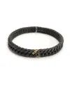 Anteo Magnifica Elastic Bracelet in Gun Metal Titanium and Gold with Black Diamonds