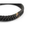 Bracelet élastique Anteo Magnifica en Gun Metal Titane et Or avec Diamants Noirs