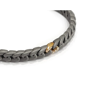 Bracciale Elastico Anteo Magnifica in Titanio e Oro con Diamanti