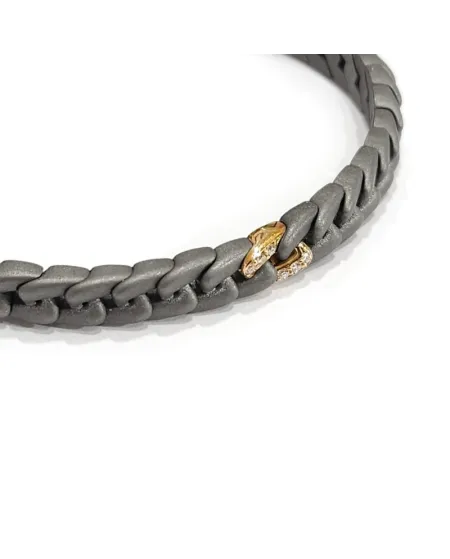 Bracelet élastique Anteo Magnifica en titane et or avec diamants
