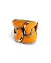 Anteo Magnifica Ring in Titanium and Gold with Brown Diamonds