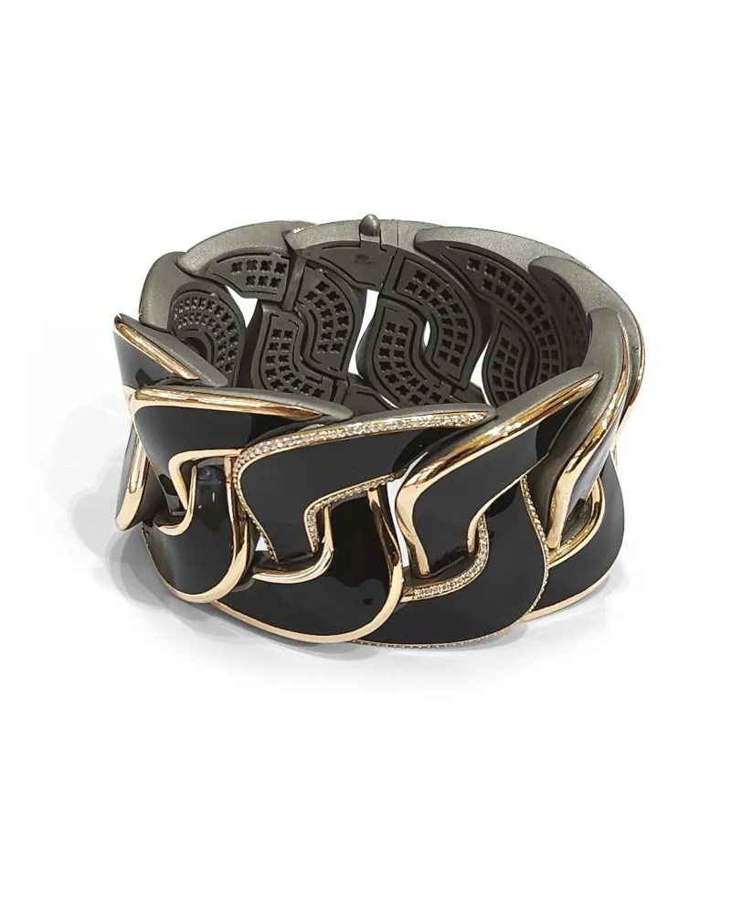 Anteo Magnifica Bracelet in Titanium and Gold with Diamonds