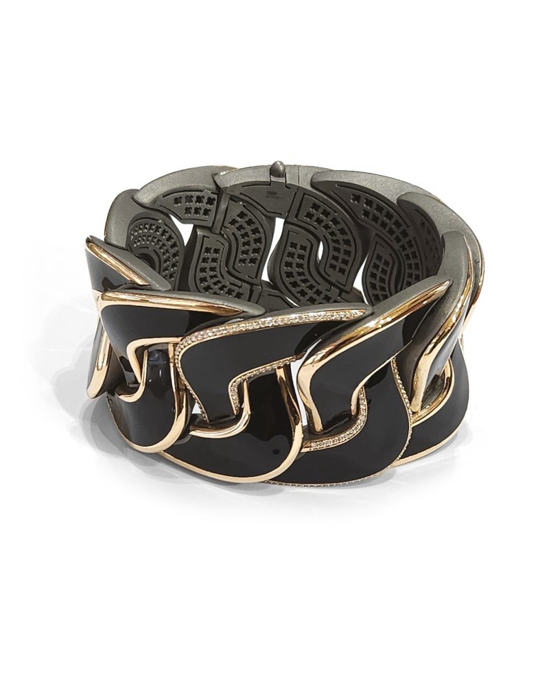 Bracciale Anteo Magnifica Ebano in Titanio e Oro con Diamanti
