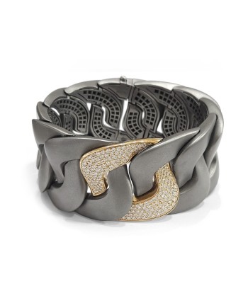 Anteo Magnifica Bracelet in Titanium and Gold with Diamonds