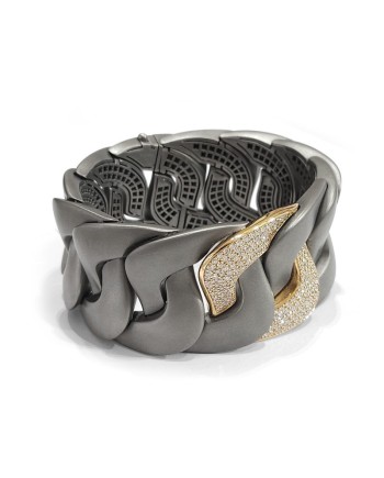 Anteo Magnifica Bracelet in Titanium and Gold with Diamonds