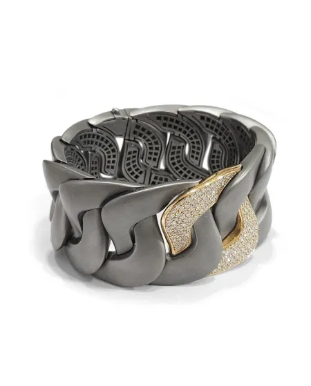 Bracciale Anteo Magnifica in Titanio e Oro con Diamanti
