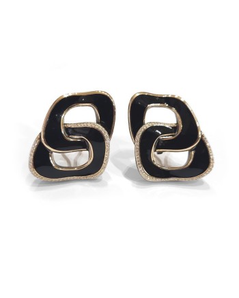 Anteo Magnifica Earrings in Titanium and Gold with Diamonds